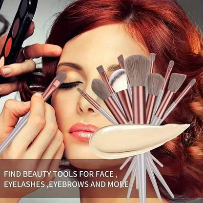 13-Piece: Professional Soft Fluffy Makeup Brush Set with Bag Case - A-1 Thread Vault