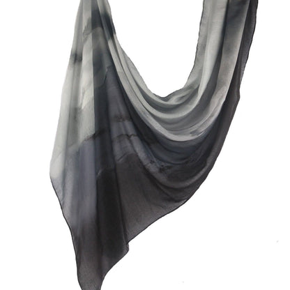 Marble Print Chiffon Hijab | Black & White Tie-Dye(MH227) - A-1 Thread Vault