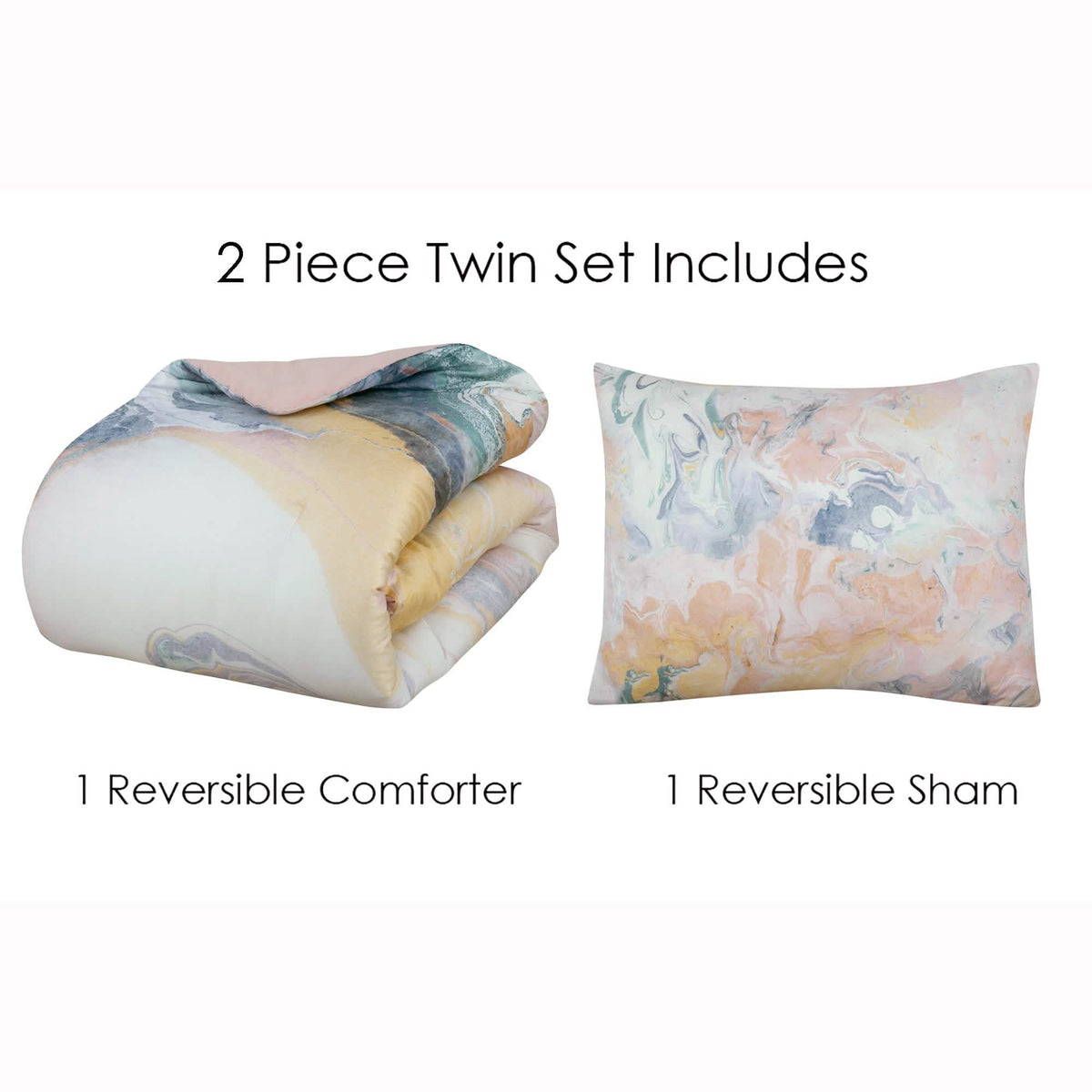 Marble Reversible Comforter Set - A-1 Thread Vault
