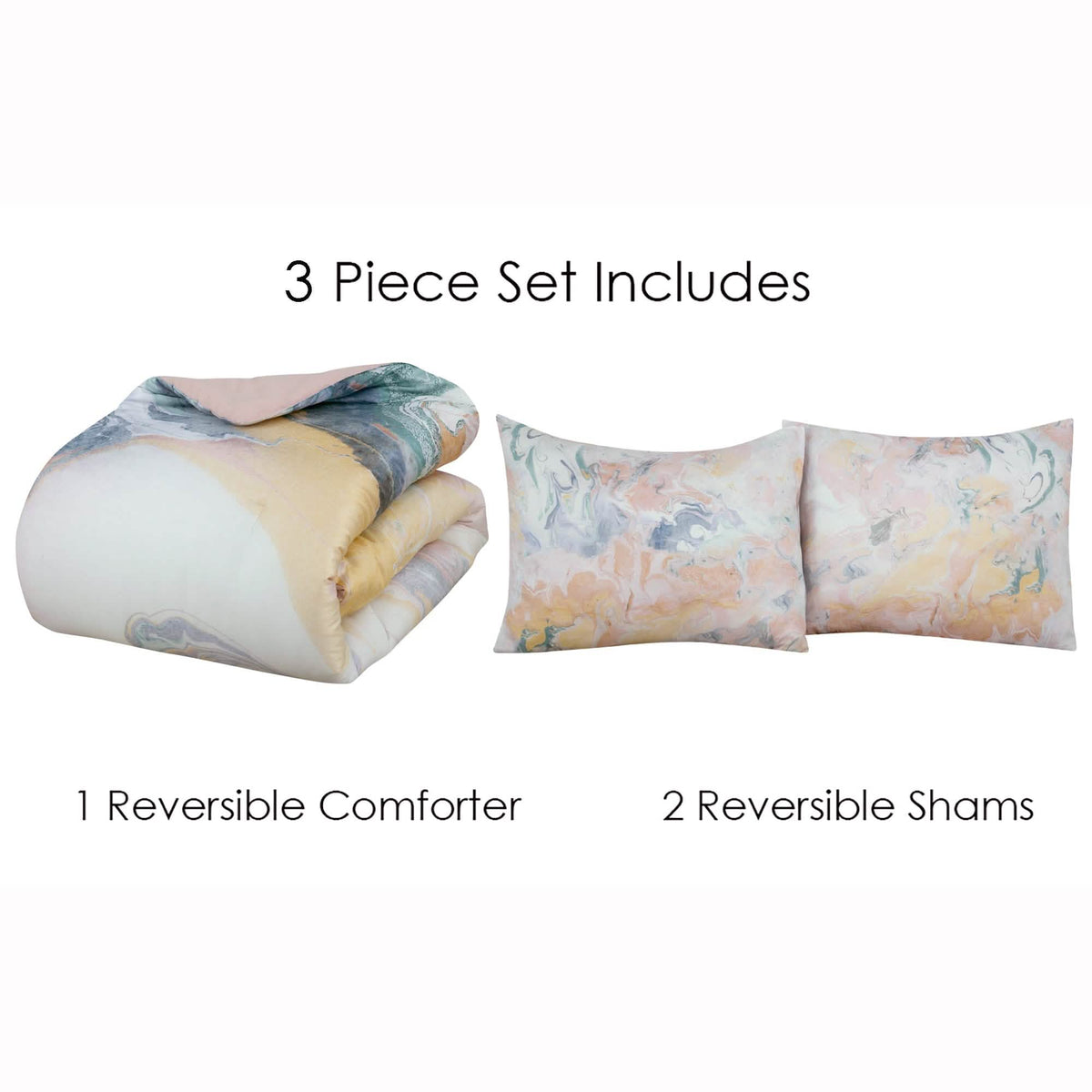 Marble Reversible Comforter Set - A-1 Thread Vault