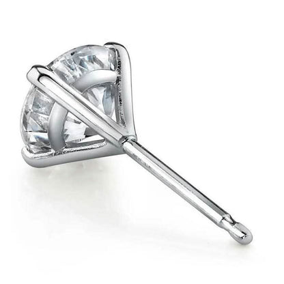 Martini 6.00 Ct D Vs1 Round Lab Created Diamond Earrings 4 Prong 14 K White Gold - A-1 Thread Vault