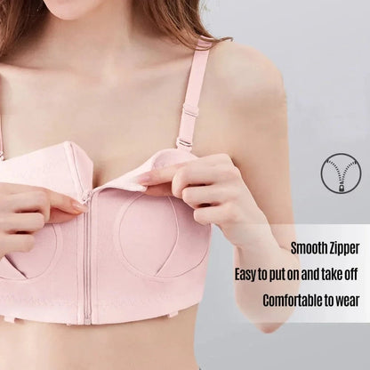 Maternity Bra Hands Free Pumping Bra Adjustable Cotton Breast Pump Bra No Steel Ring Nursing Bra for Breast Pump - A-1 Thread Vault