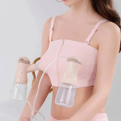 Maternity Bra Hands Free Pumping Bra Adjustable Cotton Breast Pump Bra No Steel Ring Nursing Bra for Breast Pump - A-1 Thread Vault