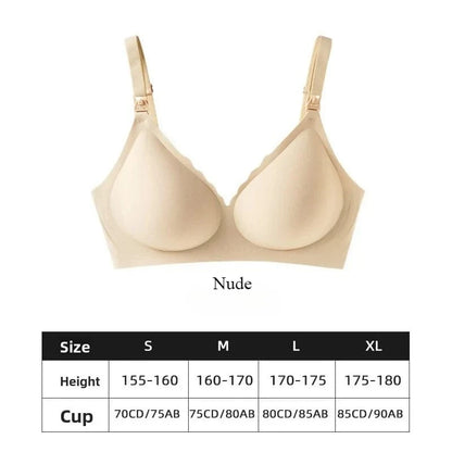 Maternity Bra with Push-up Front To Prevent Sagging Seamless Breathable and Comfortable Nursing Push-up Bra - A-1 Thread Vault