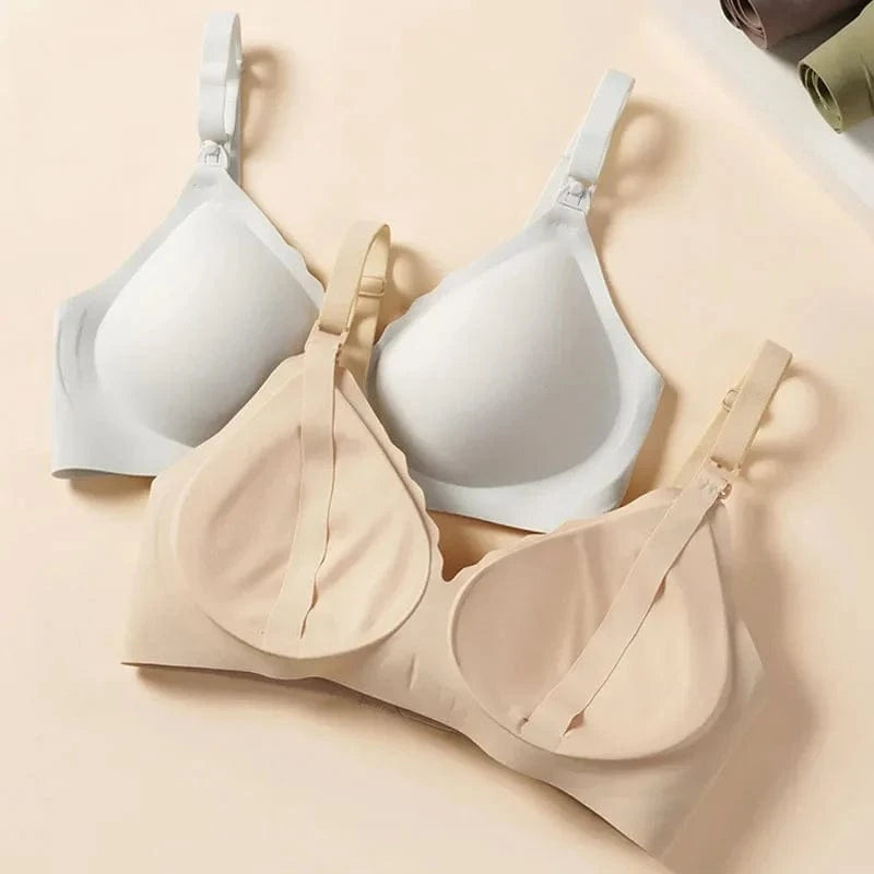 Maternity Bra with Push-up Front To Prevent Sagging Seamless Breathable and Comfortable Nursing Push-up Bra - A-1 Thread Vault