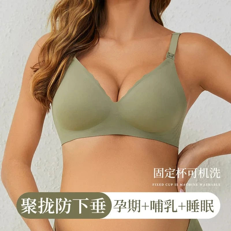 Maternity Bra with Push-up Front To Prevent Sagging Seamless Breathable and Comfortable Nursing Push-up Bra - A-1 Thread Vault