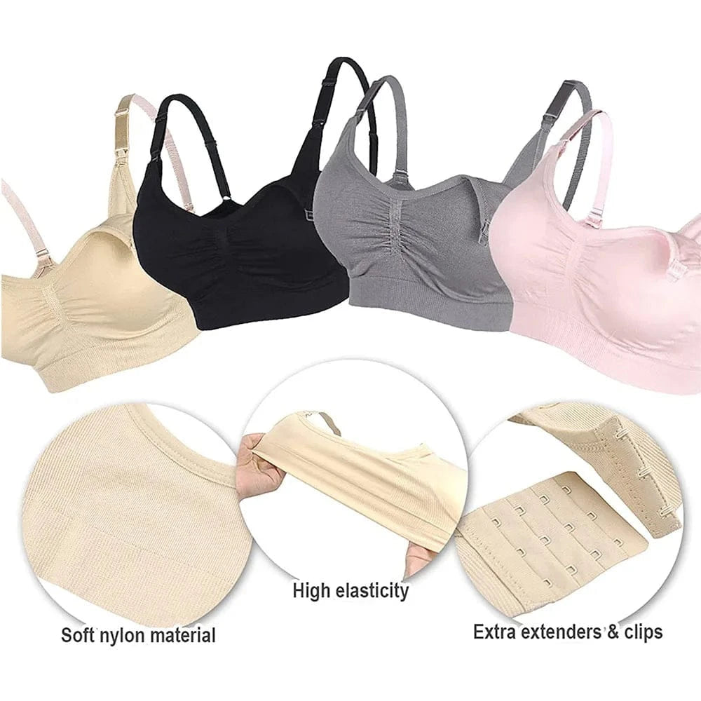 Maternity Bras Wirefree Nursing Bra Pregnancy Clothes Prevent Sagging Breastfeeding Women's Breathable lactancia Bra - A-1 Thread Vault