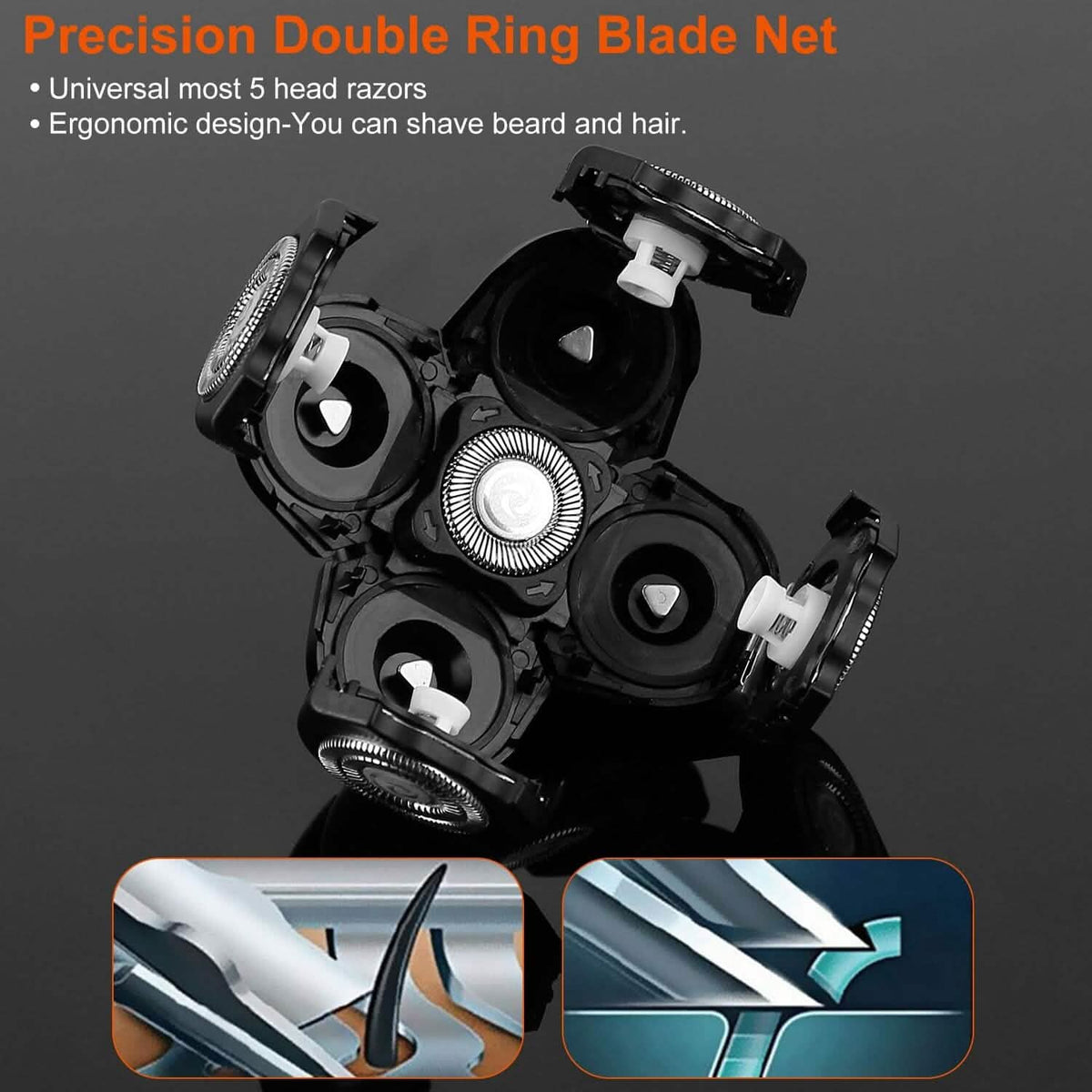 Men Electric Shaver Replacement Blade 5 Heads Beard Cutter Replacement - A-1 Thread Vault