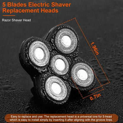 Men Electric Shaver Replacement Blade 5 Heads Beard Cutter Replacement - A-1 Thread Vault