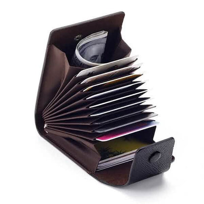 Men Faux Leather 10 Card Slots Coins Bag Wallet - A-1 Thread Vault