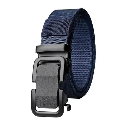 Men's Automatic Metal Buckle Nylon Canvas Webbing Belt - A-1 Thread Vault