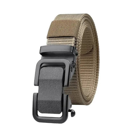 Men's Automatic Metal Buckle Nylon Canvas Webbing Belt - A-1 Thread Vault