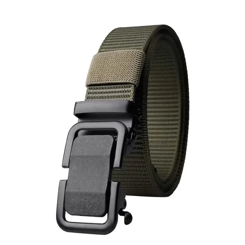 Men's Automatic Metal Buckle Nylon Canvas Webbing Belt - A-1 Thread Vault