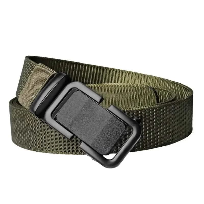 Men's Automatic Metal Buckle Nylon Canvas Webbing Belt - A-1 Thread Vault