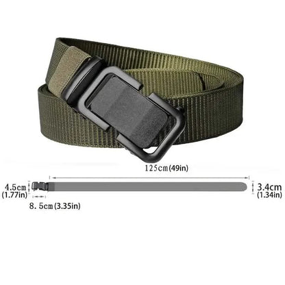 Men's Automatic Metal Buckle Nylon Canvas Webbing Belt - A-1 Thread Vault