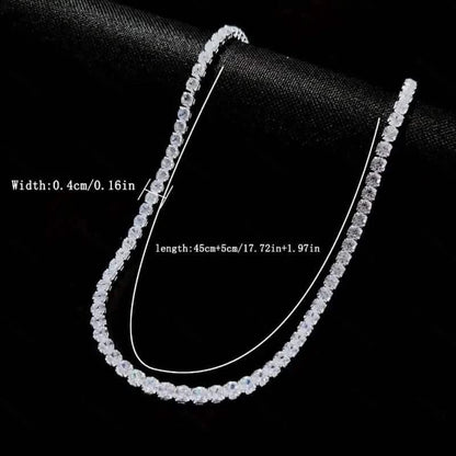 Men's Elegant Diamond Cubic Zirconia Necklace Chain - A-1 Thread Vault