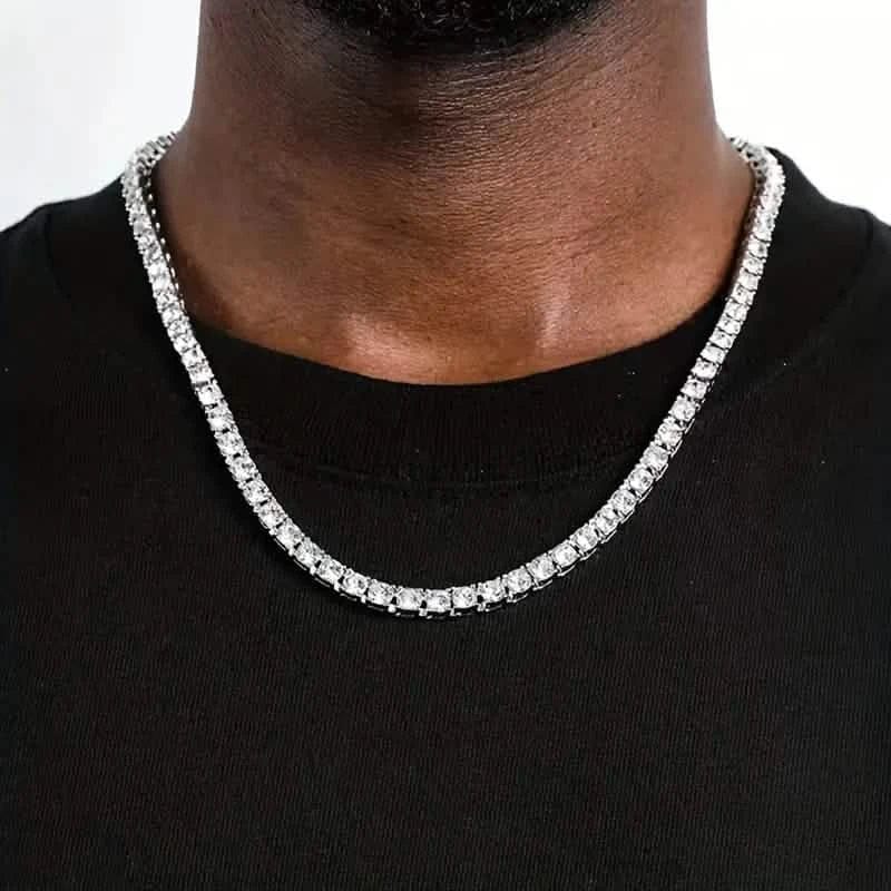 Men's Elegant Diamond Cubic Zirconia Necklace Chain - A-1 Thread Vault