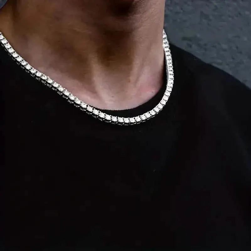 Men's Elegant Diamond Cubic Zirconia Necklace Chain - A-1 Thread Vault