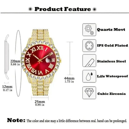 Men's Gypsophila Large Dial Waterproof Quartz Watch - A-1 Thread Vault