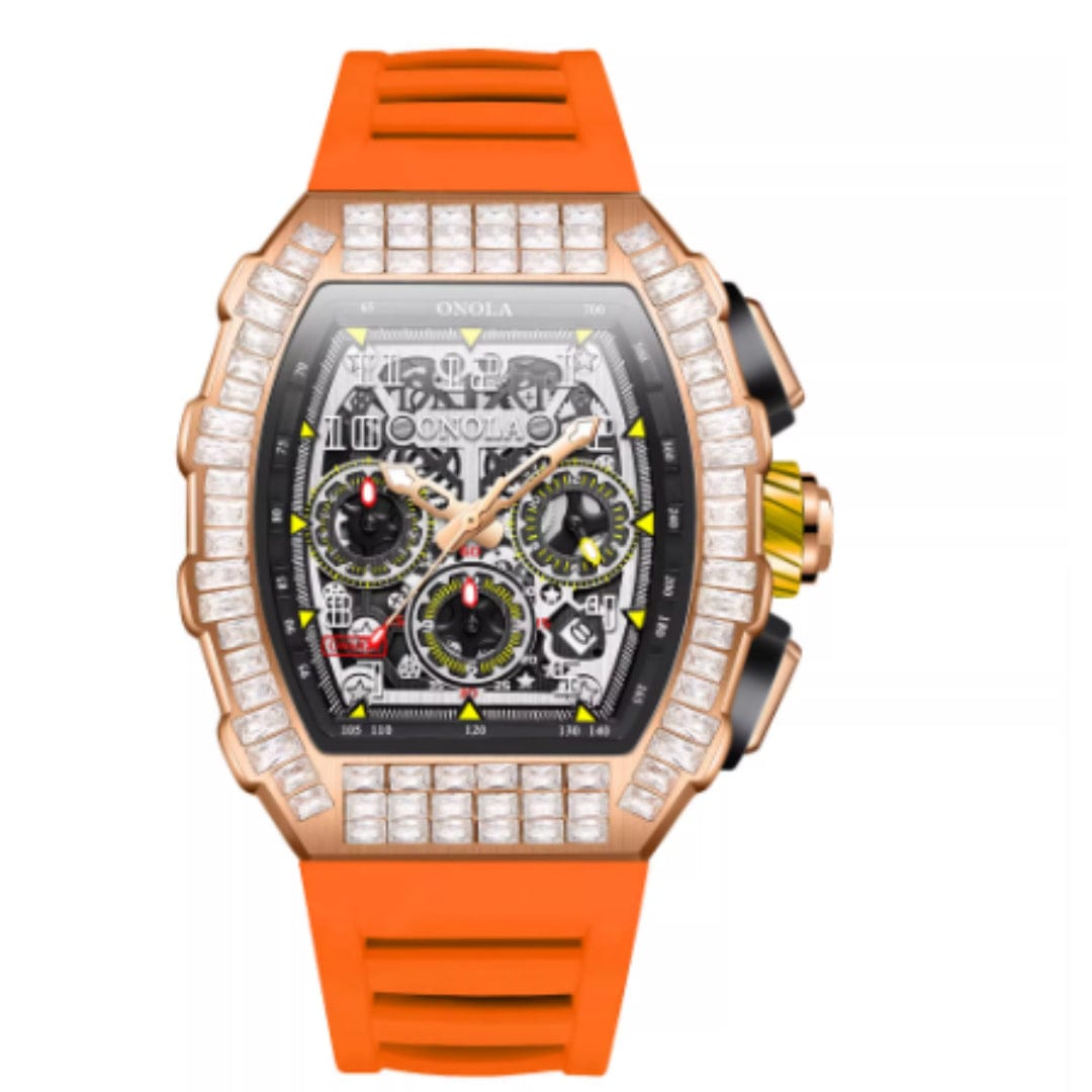 Men's Luxury Square Diamond Watch With Star Pattern - A-1 Thread Vault