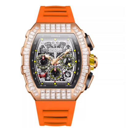 Men's Luxury Square Diamond Watch With Star Pattern - A-1 Thread Vault
