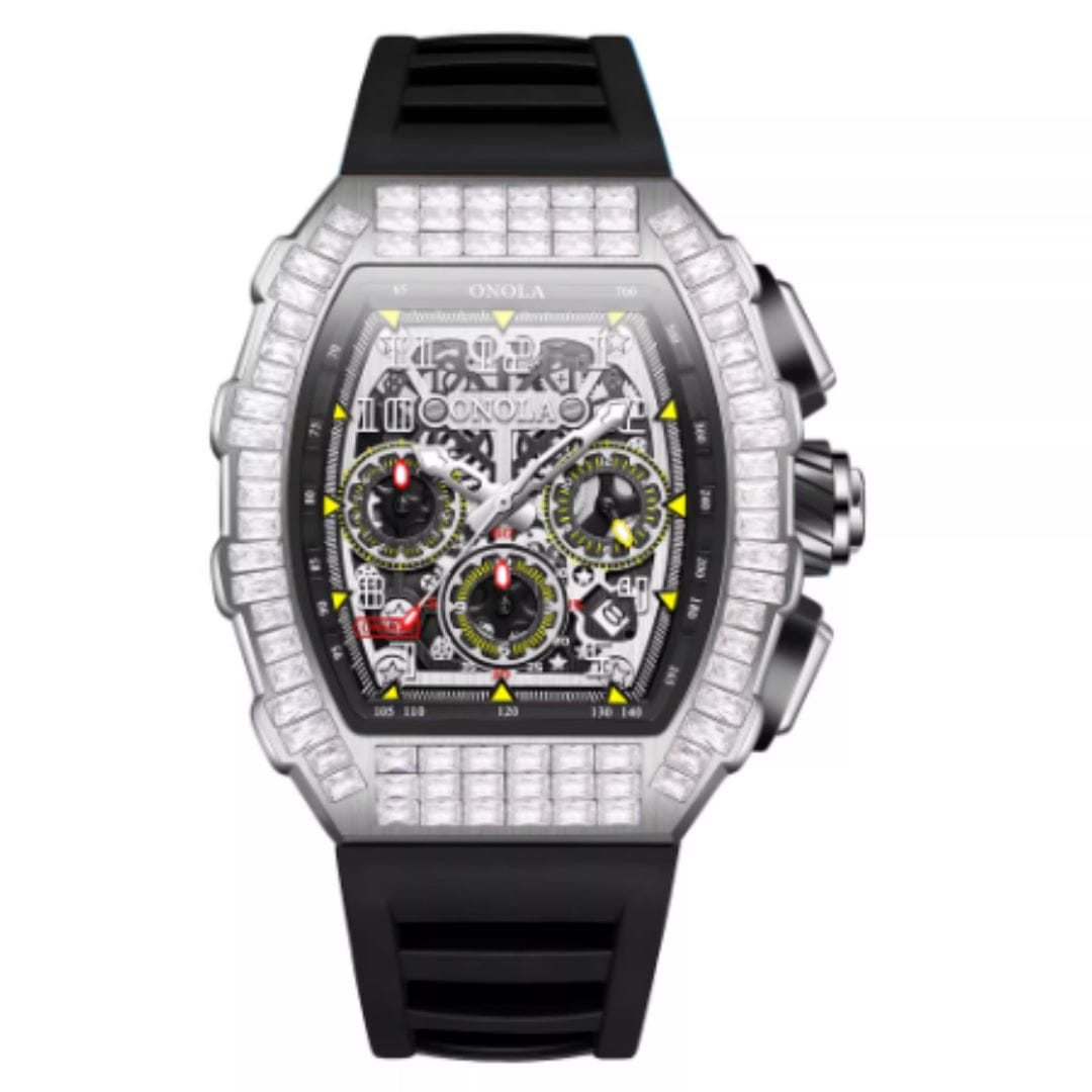 Men's Luxury Square Diamond Watch With Star Pattern - A-1 Thread Vault