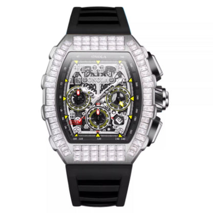 Men's Luxury Square Diamond Watch With Star Pattern - A-1 Thread Vault