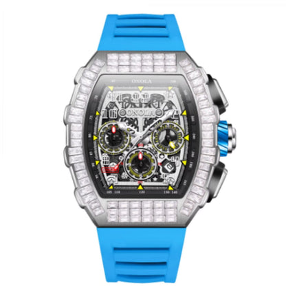 Men's Luxury Square Diamond Watch With Star Pattern - A-1 Thread Vault