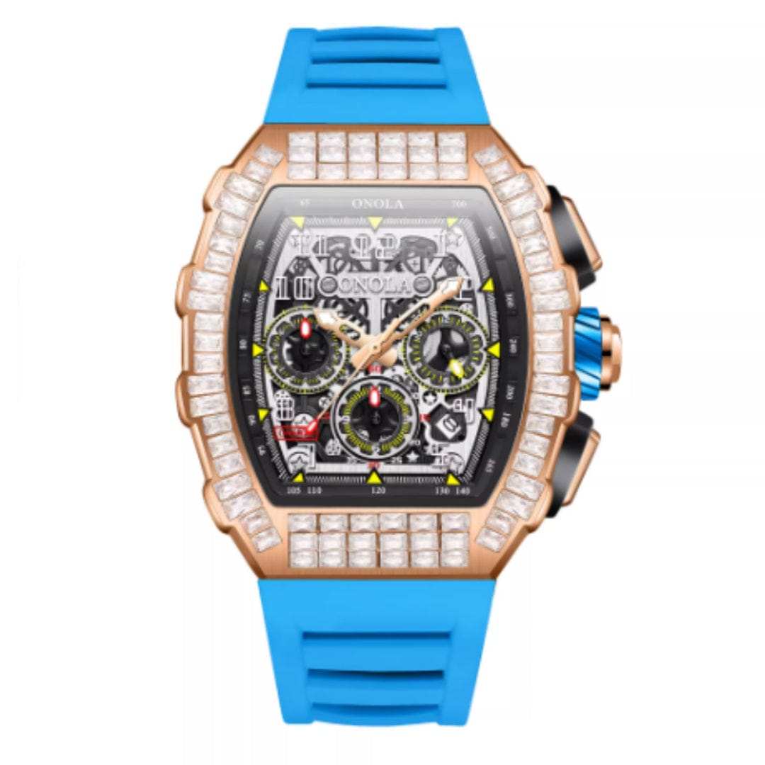 Men's Luxury Square Diamond Watch With Star Pattern - A-1 Thread Vault