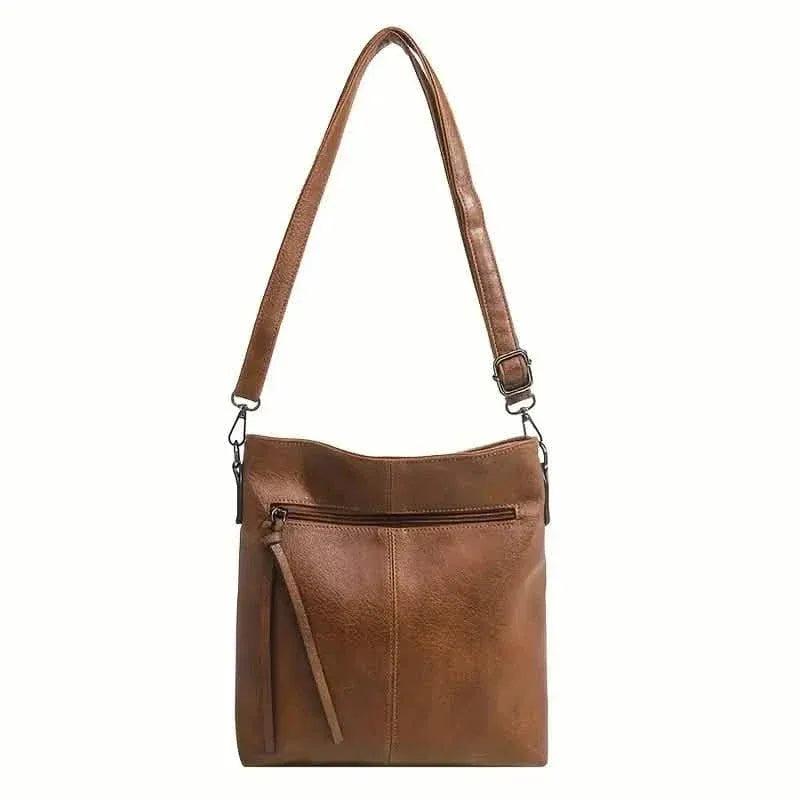 Men's Retro PU Leather Shoulder Bag, Simple Fashion Crossbody Casual Bag with Adjustable Strap - A-1 Thread Vault