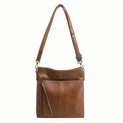 Men's Retro PU Leather Shoulder Bag, Simple Fashion Crossbody Casual Bag with Adjustable Strap - A-1 Thread Vault