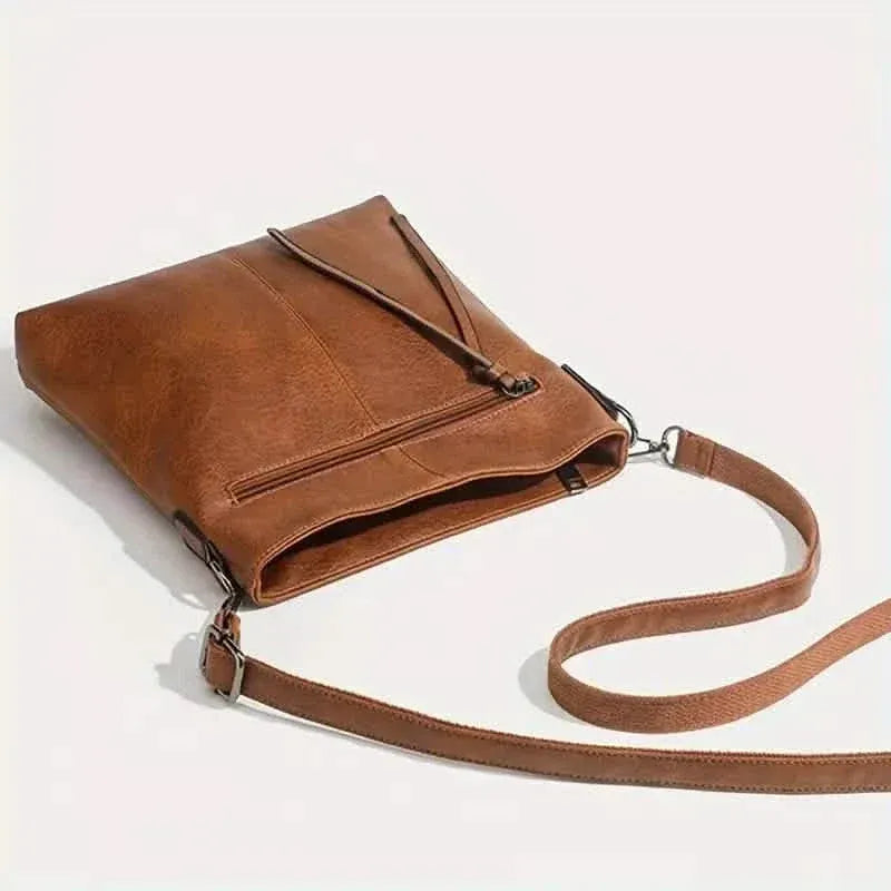 Men's Retro PU Leather Shoulder Bag, Simple Fashion Crossbody Casual Bag with Adjustable Strap - A-1 Thread Vault