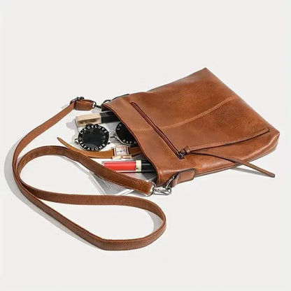 Men's Retro PU Leather Shoulder Bag, Simple Fashion Crossbody Casual Bag with Adjustable Strap - A-1 Thread Vault