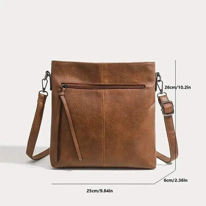 Men's Retro PU Leather Shoulder Bag, Simple Fashion Crossbody Casual Bag with Adjustable Strap - A-1 Thread Vault