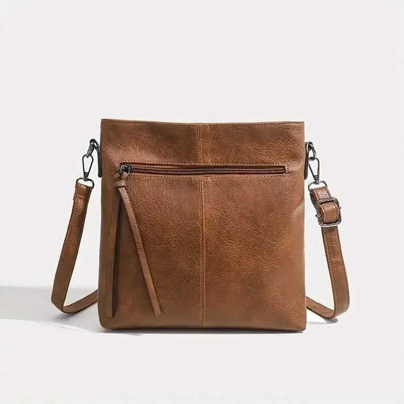 Men's Retro PU Leather Shoulder Bag, Simple Fashion Crossbody Casual Bag with Adjustable Strap - A-1 Thread Vault