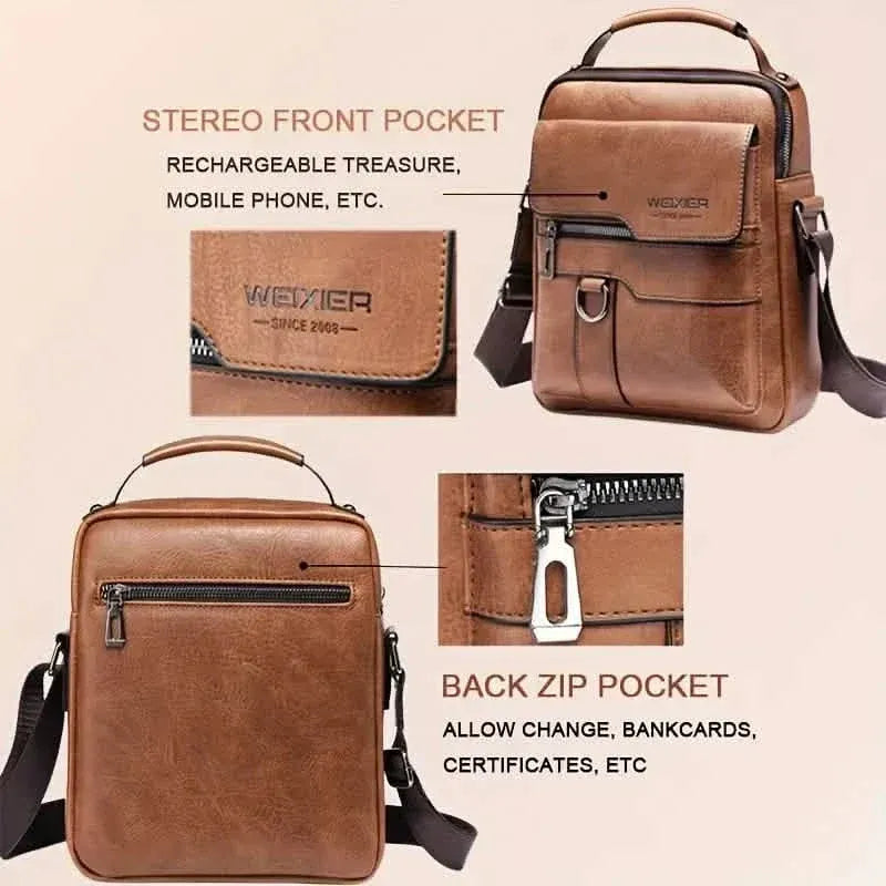 Men's Shoulder Vintage Business Casual Satchel Bag - A-1 Thread Vault