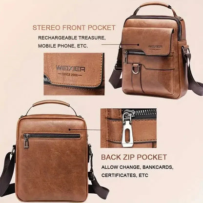 Men's Shoulder Vintage Business Casual Satchel Bag - A-1 Thread Vault