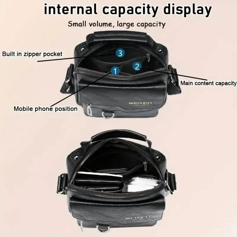 Men's Shoulder Vintage Business Casual Satchel Bag - A-1 Thread Vault