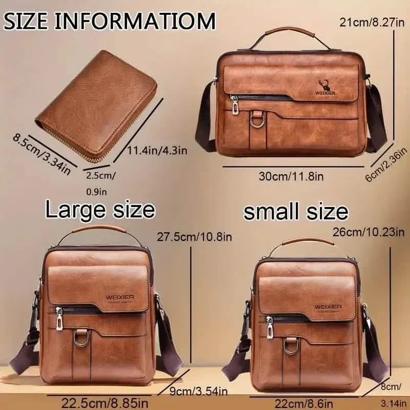 Men's Shoulder Vintage Business Casual Satchel Bag - A-1 Thread Vault