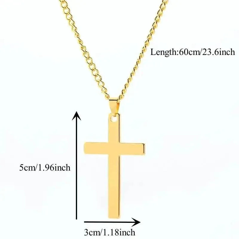 Men's Simple Black Cross Pendant Necklace - A-1 Thread Vault