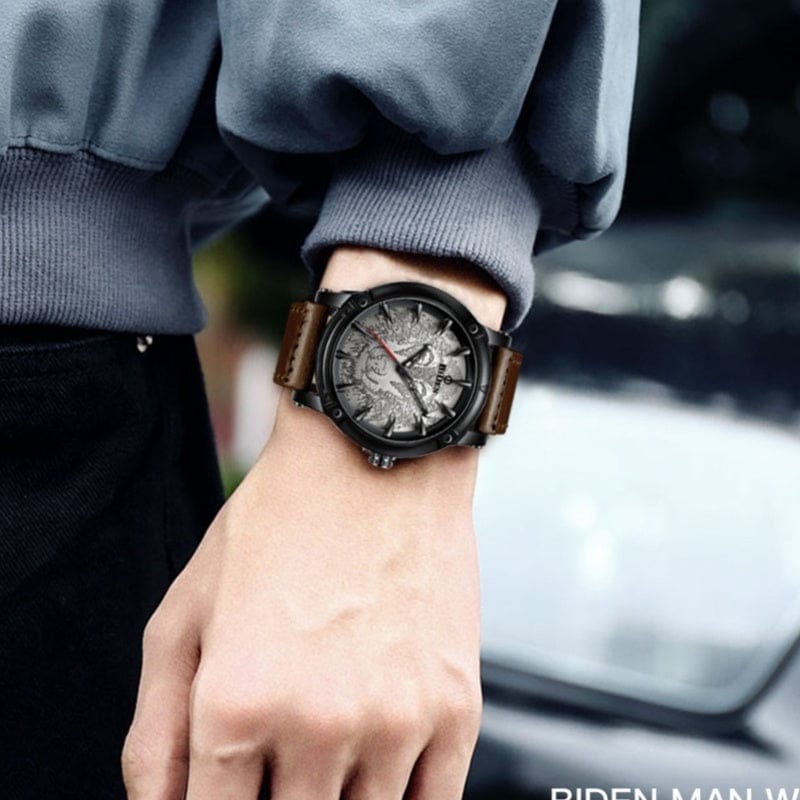 Men's Solid Color Casual Belt Quartz Watch - A-1 Thread Vault