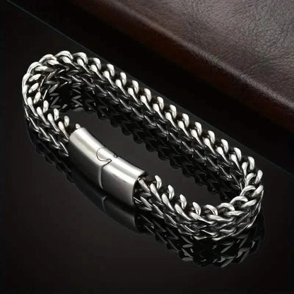 Men's Stainless Steel Braided Bracelet with Magnetic Clasp - A-1 Thread Vault