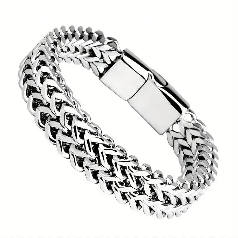 Men's Stainless Steel Braided Bracelet with Magnetic Clasp - A-1 Thread Vault