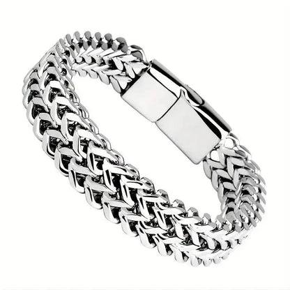 Men's Stainless Steel Braided Bracelet with Magnetic Clasp - A-1 Thread Vault