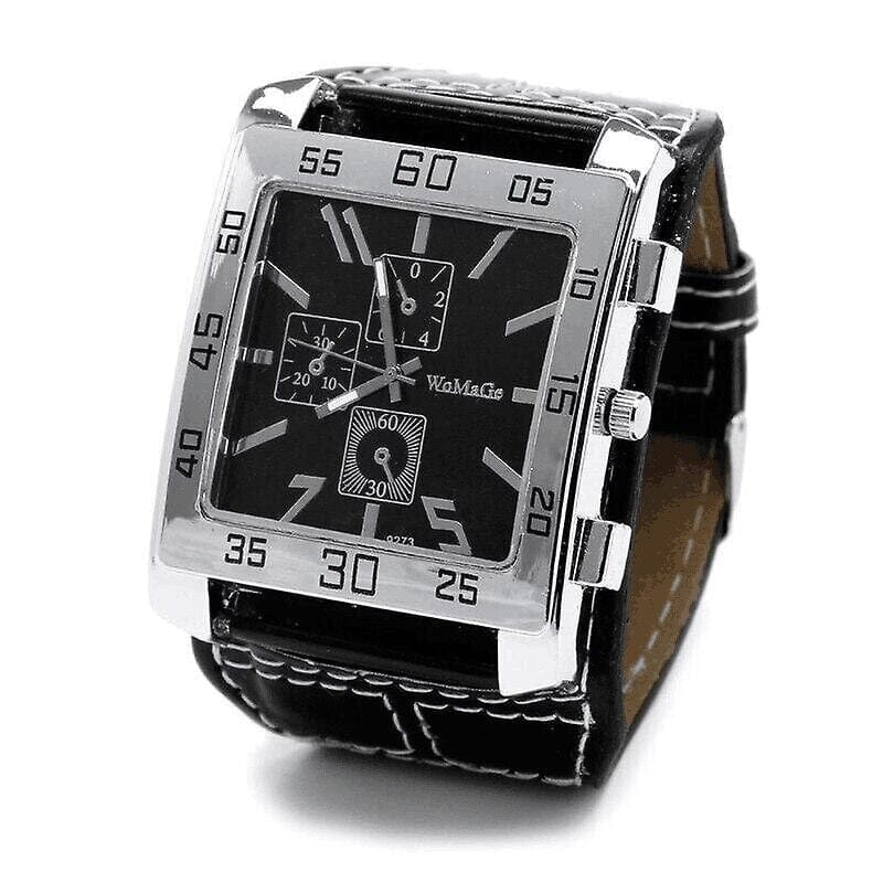Men's Stylish And Cool Military-style Watch Square Dial Simulated Three-layer Design - A-1 Thread Vault