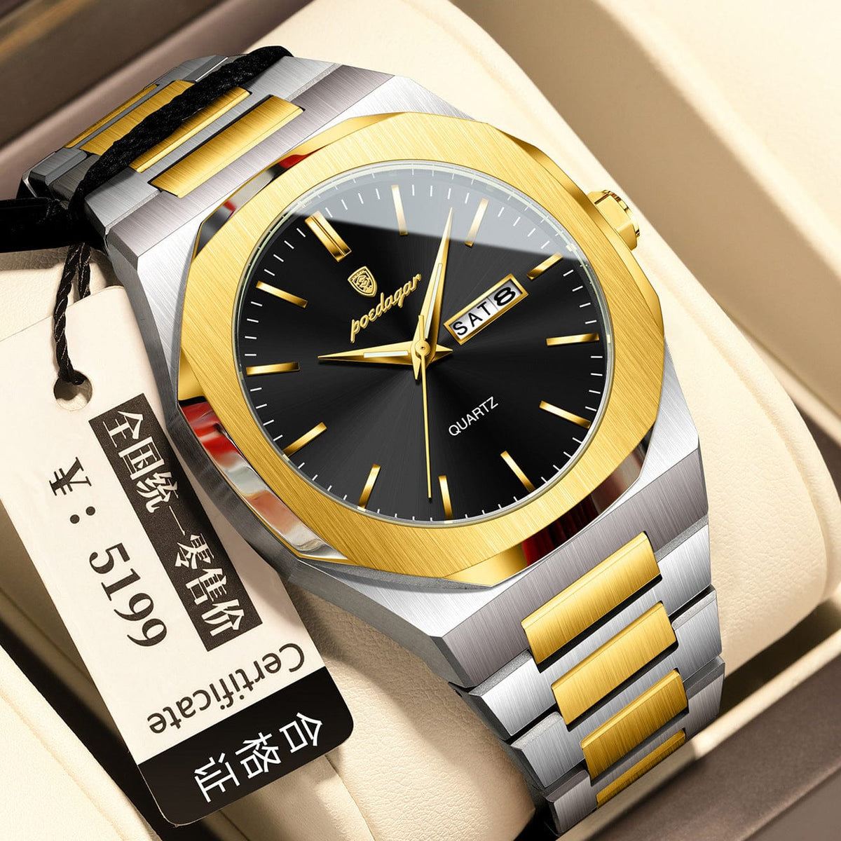 Men's Waterproof Luminous Quartz Watch - A-1 Thread Vault