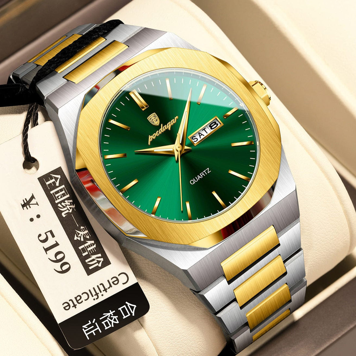 Men's Waterproof Luminous Quartz Watch - A-1 Thread Vault