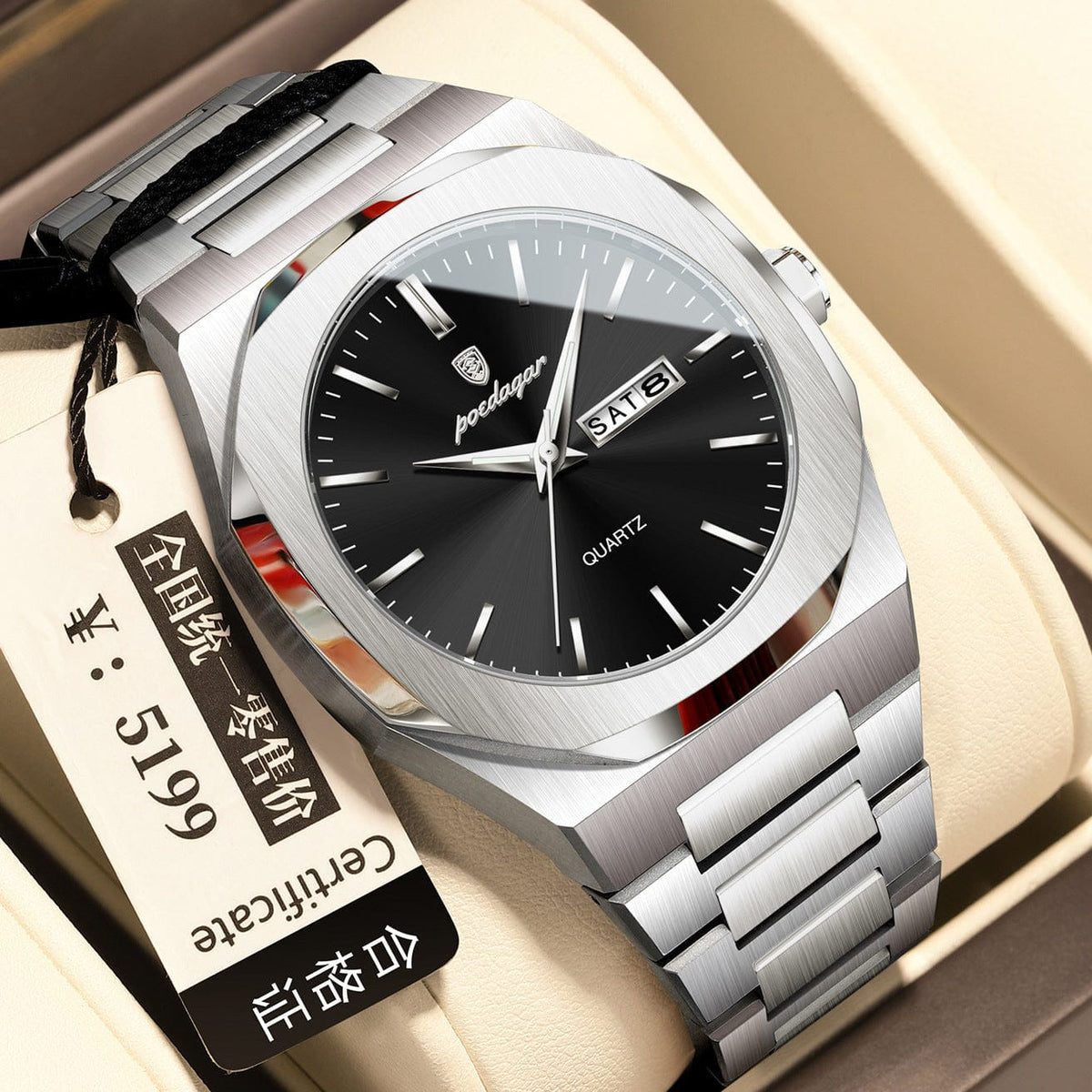 Men's Waterproof Luminous Quartz Watch - A-1 Thread Vault