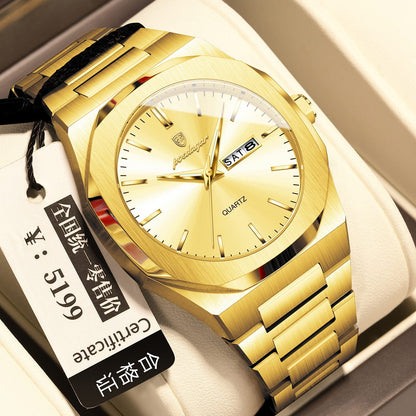 Men's Waterproof Luminous Quartz Watch - A-1 Thread Vault