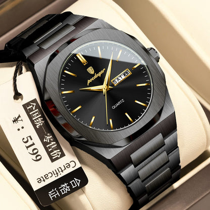 Men's Waterproof Luminous Quartz Watch - A-1 Thread Vault